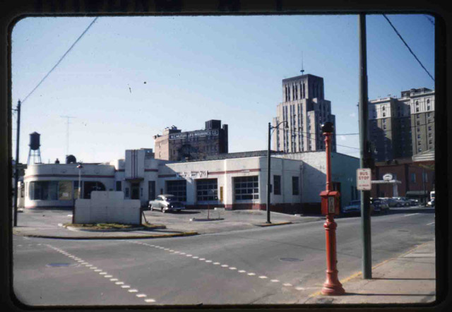 Chapel Hill Street on right and Mangum Street (out of picture) on left, 1961
