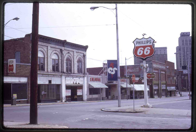 Stores along West Main Street, 1971