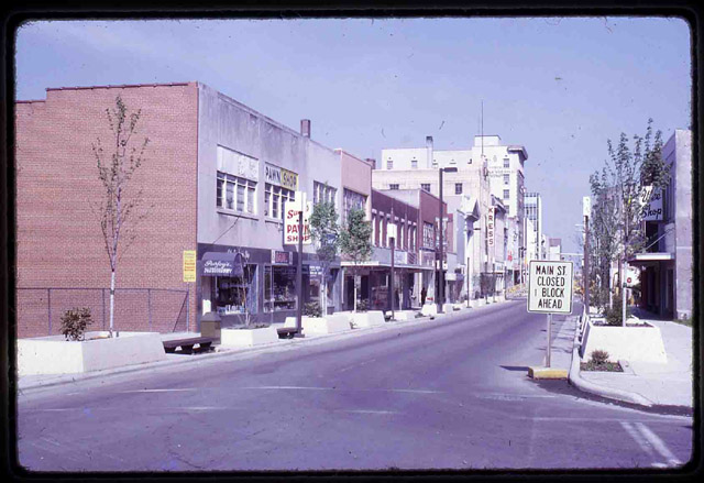 Buildings along 100 Block, East Main Street, 1974