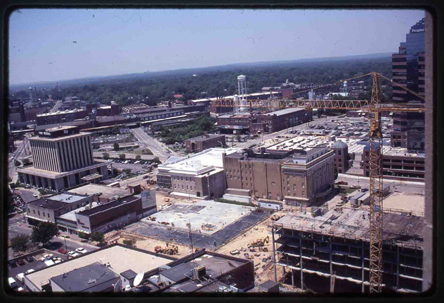 Omni Hotel and Civic Center Site, Aerial View, 1988