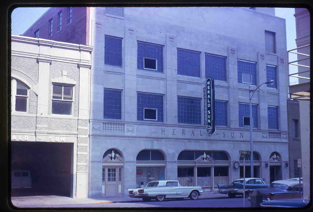 Herald-Sun Building with New Third Story, 1967