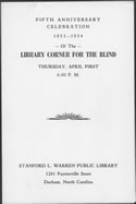 Library Corner for the Blind Anniversary Program