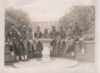 Group portrait of African-American Boy Scout troop