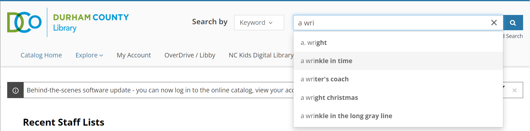 Basic text search with predictive results