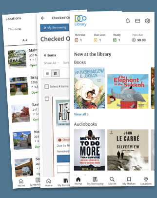 Screenshots of DCo Library app