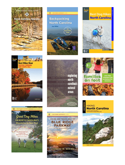 Books about backpacking, hiking with dogs and kids, trails in specific geographic areas, and more