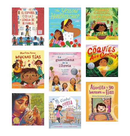 Spanish-language picture books with lots of images of children and families